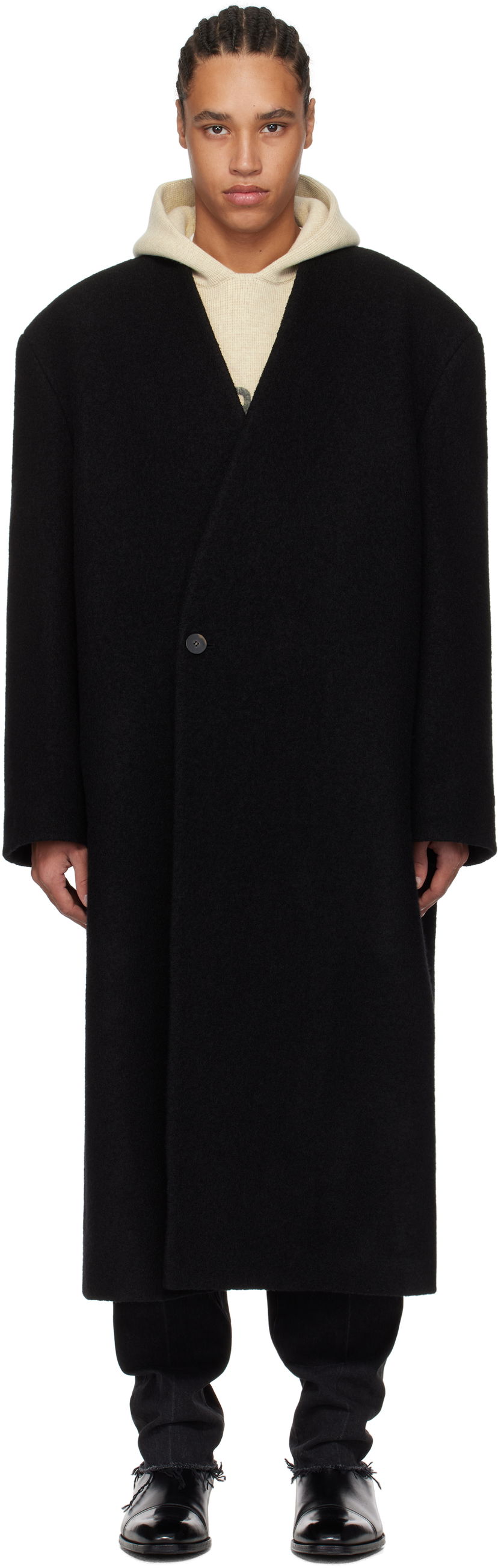 Trenchcoat Fear of God Fear of God Boiled Wool Relaxed Coat Sort | FGE230-300BOW