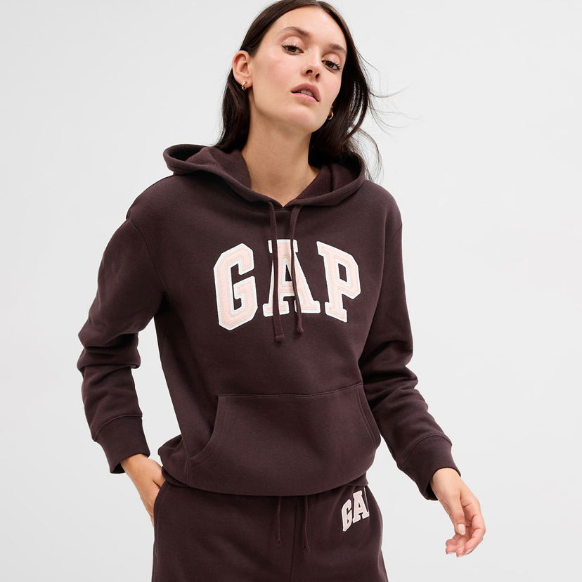 Sweatshirt GAP Logo Pullover Hoodie Turkish Coffee Brun | 463506-35