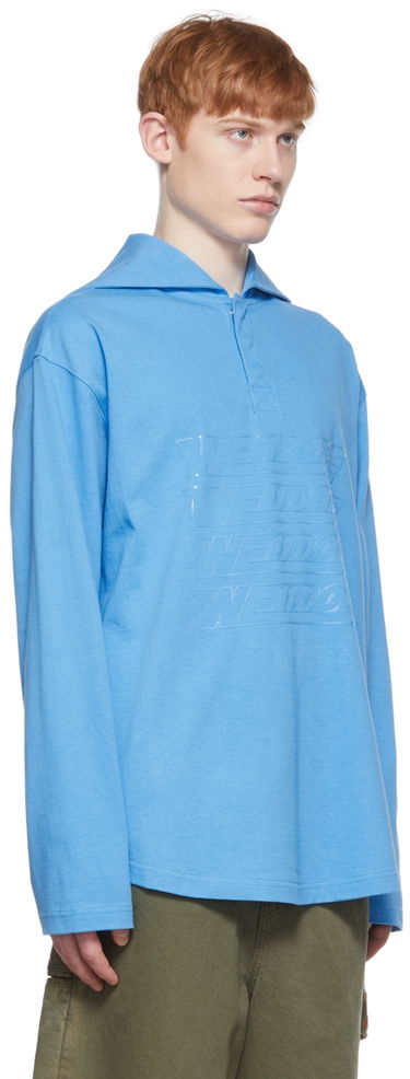 Polo skjorte We11done Cotton Henley Long Sleeve Shirt Blå | WD-TT1-22-554-U-BL, 2