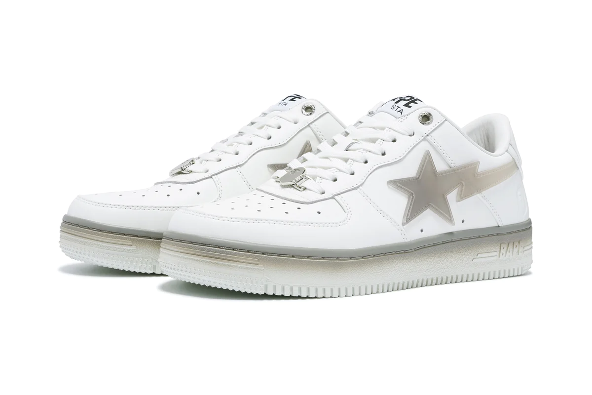 Sneakers og sko BAPE Bape Sta #5 White/Grey Hvid | 0ZXSHM191054L-WHT, 1