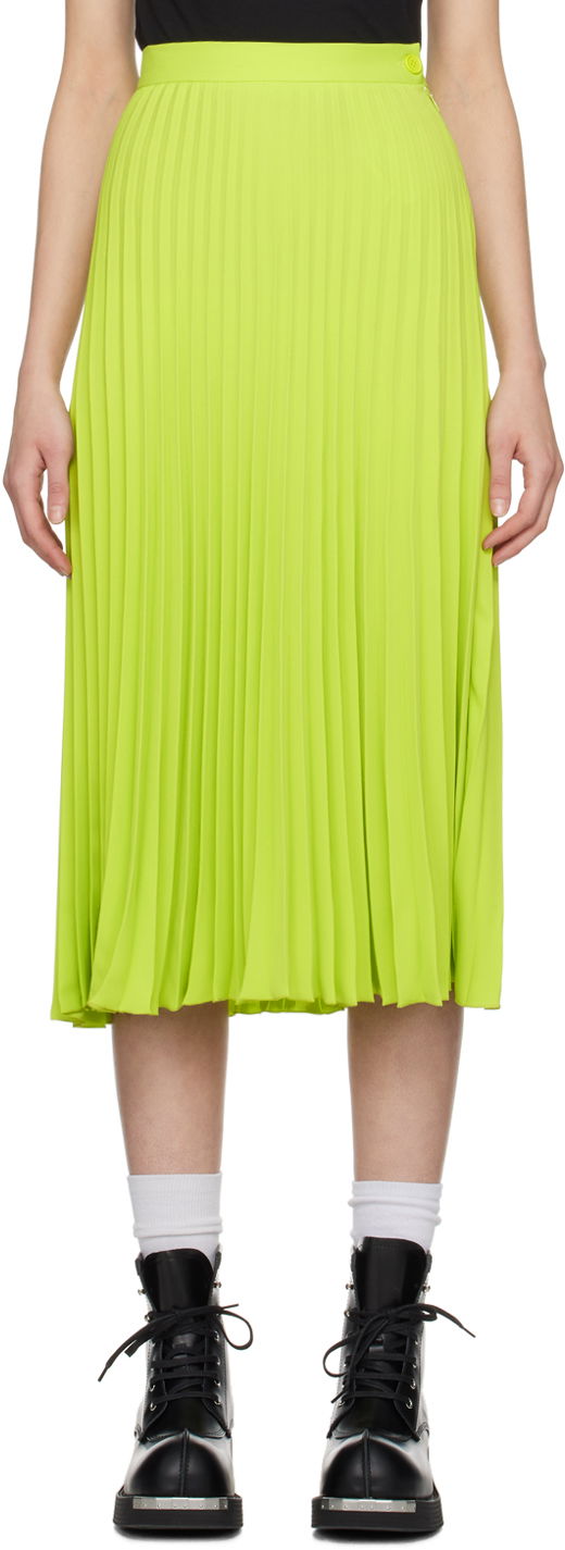 Nederdel Maison Margiela MM6 Pleated Midi Skirt Grøn | S52MA0194 S43455