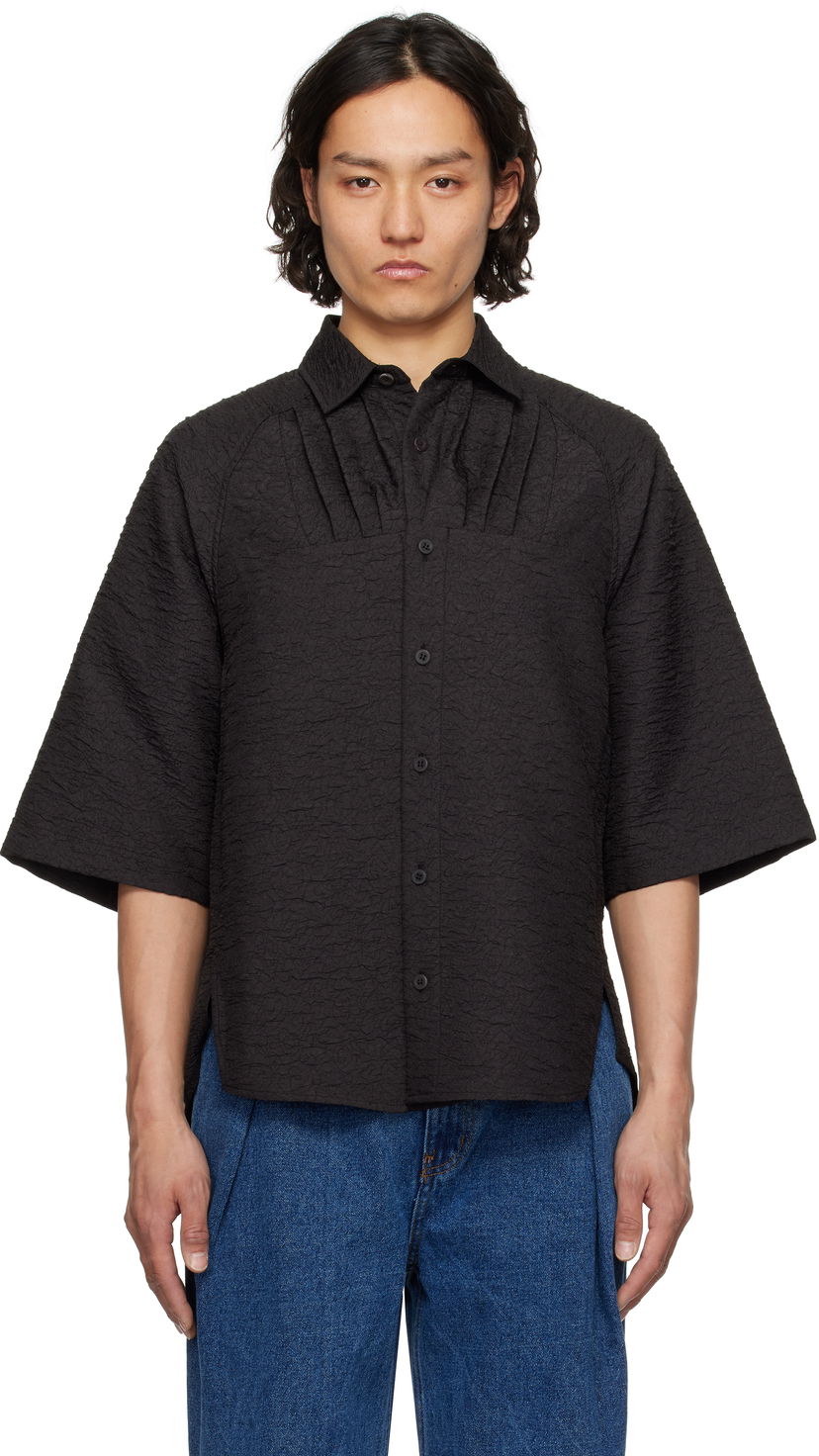 Skjorte ADER ERROR ADER error Product. 53 Textured Short Sleeve Shirt Sort | BO01SSSH0201BK