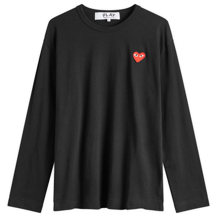 T-shirt Comme des Garçons Long Sleeve Logo T-Shirt Black/Red Sort | AX-T118-051-1