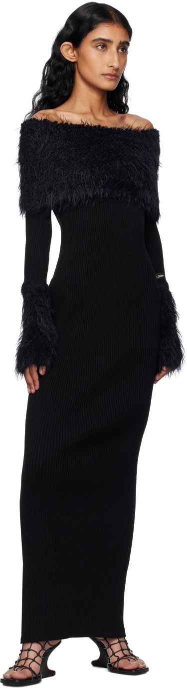 Kjole Jean Paul Gaultier Jean Paul Gaultier Ribbed Off-The-Shoulder Maxi Dress Sort | 25/03-W-DR037-K005-00, 3