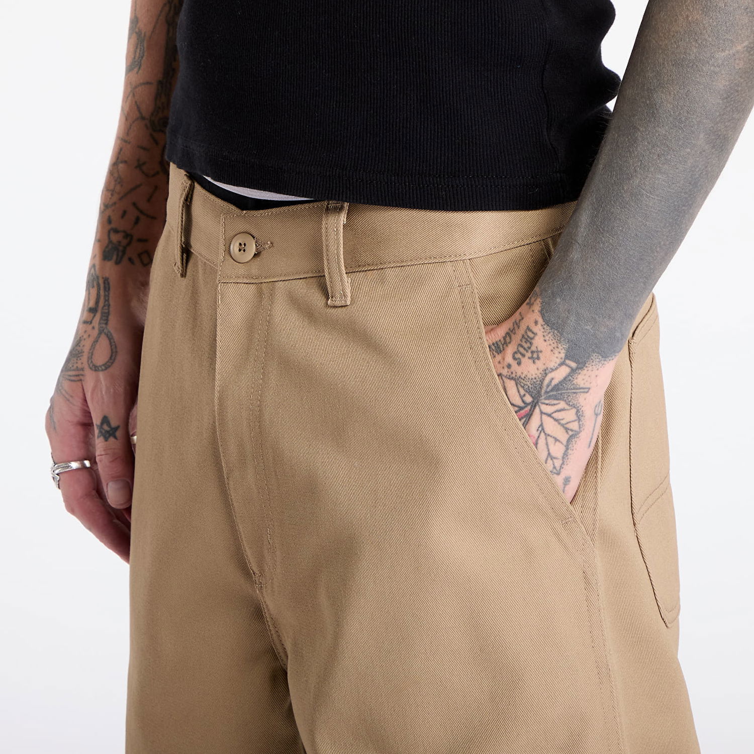 Bukser Carhartt WIP Pants Midland Single Knee Pant Leather Rigid L Beige | I033753.8Y01, 1