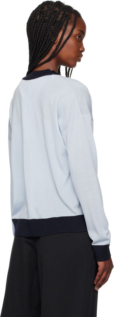 Sweater MAISON KITSUNÉ Maison Kitsuné Bi-Color Comfort Cardigan with Fox Patch Blå | OW00516KT1136, 2