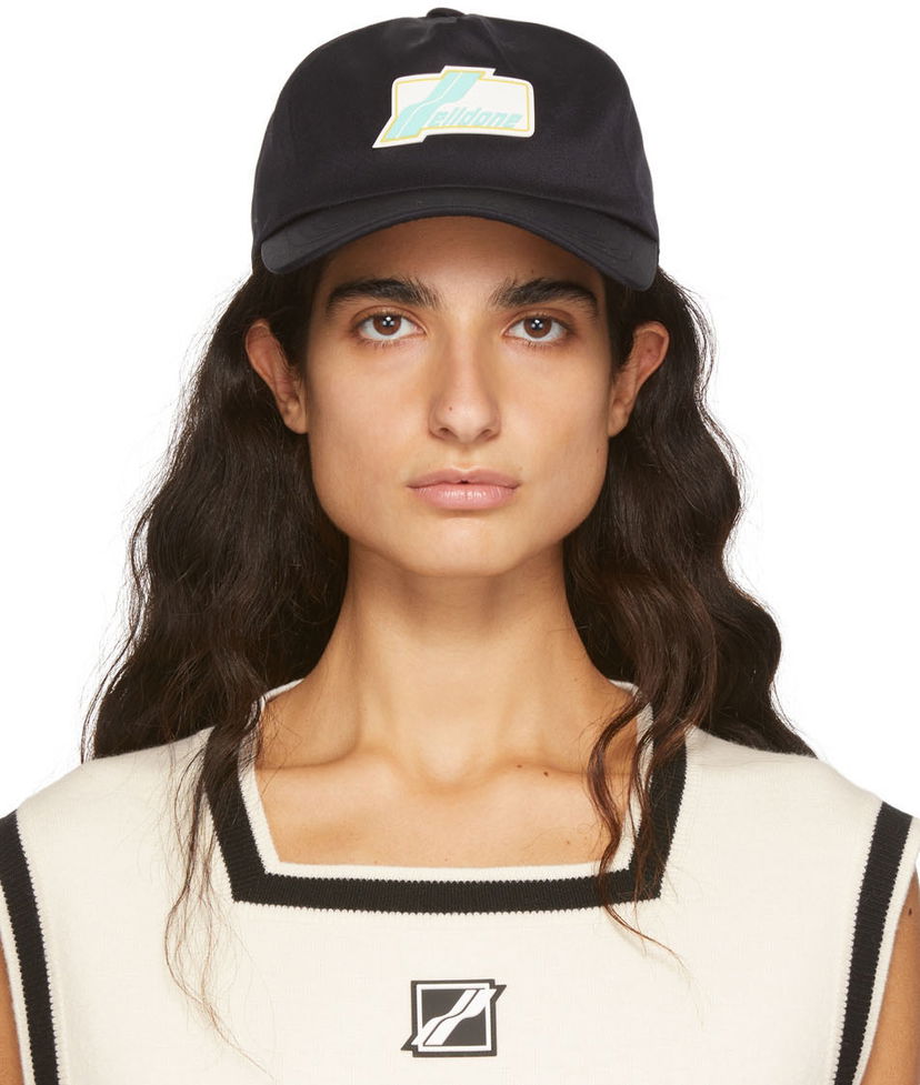 Kasket We11done We11done Logo Baseball Cap Sort | WD-AH1-22-409-U-NV