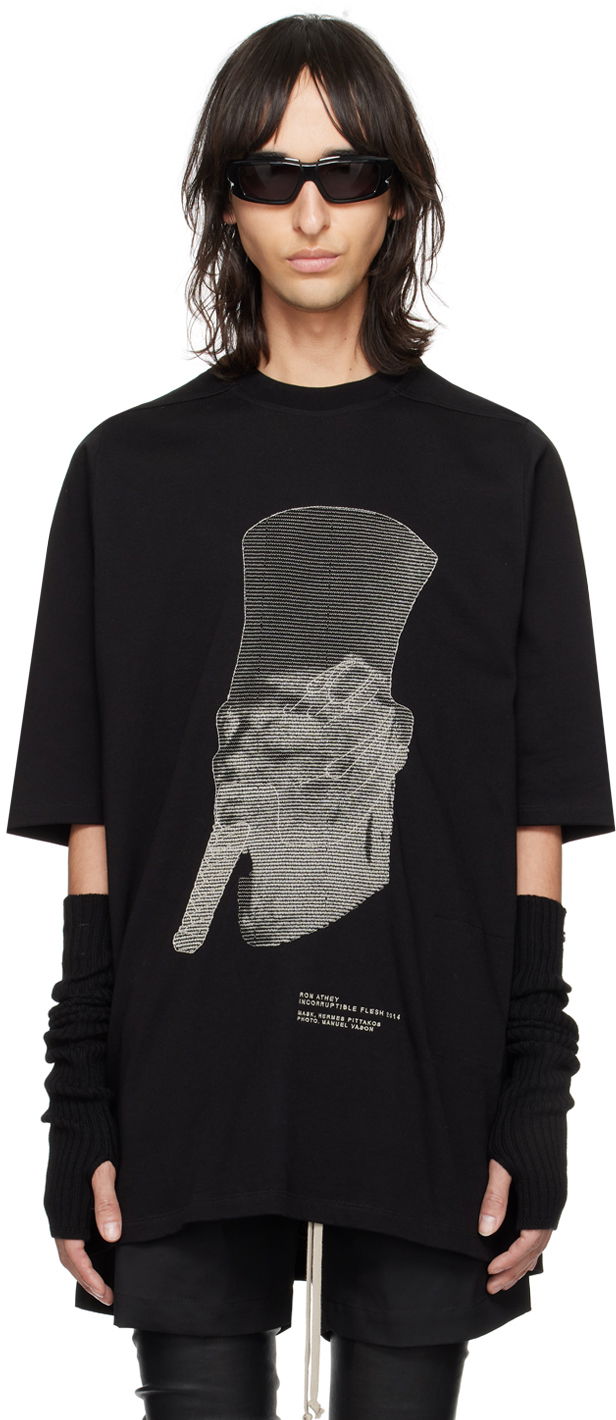 T-shirt Rick Owens Ron Jumbo T-Shirt Sort | RU01D3249 BAEM7