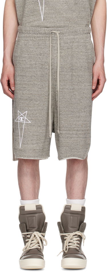 Shorts Rick Owens Rick Owens Champion Edition Beveled Pods Shorts Grå | CM01E1687 CHMJ MELANGE JERSEY, 0