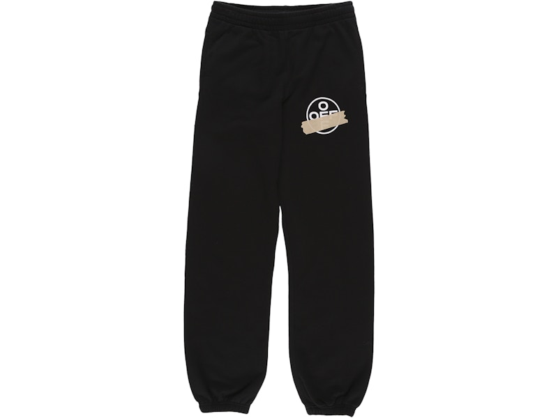 Joggingbukser Off-White Tape Arrows Long Sweatpants Black/Beige Sort | OMCH020R20E300021048