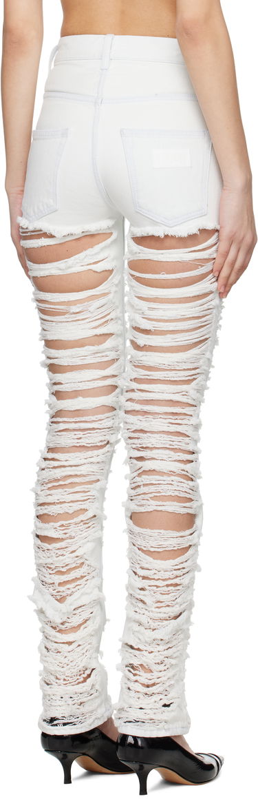 Jeans Maison Margiela MM6 Maison Margiela 5-Pocket Shredded Jeans Hvid | S62LB0185 M30018, 2