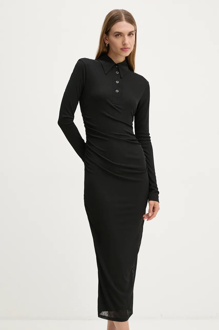 Kjole Nanushka Verity Midi Dress Sort | NW24CRDR00399, 0