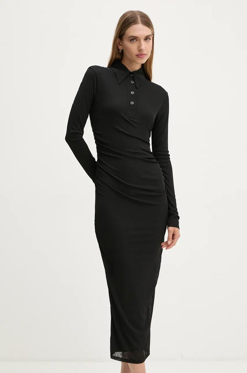 Kjole Nanushka Verity Midi Dress Sort | NW24CRDR00399