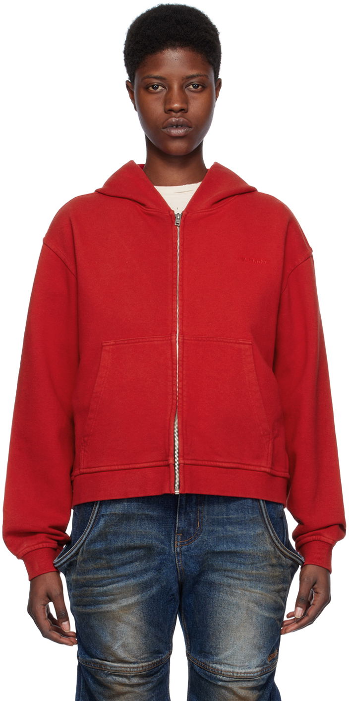 Sweatshirt We11done We11done Zip Hoodie Rød | WD-TJ0-24-785-U-RD