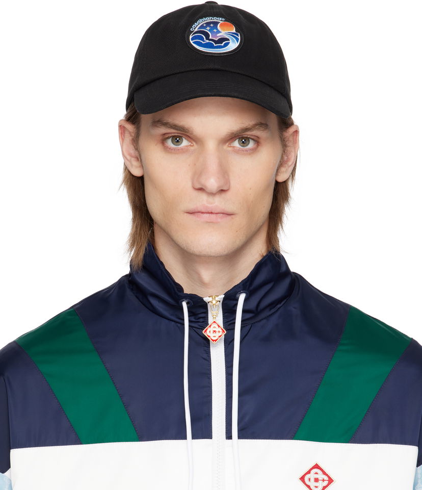 Kasket Casablanca Casablanca Midnight Wave Patch Cap Sort | AS25-HAT-002-01