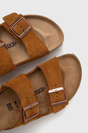Sneakers og sko Birkenstock Birkenstock Arizona Suede Slides Brun | 1027162, 4