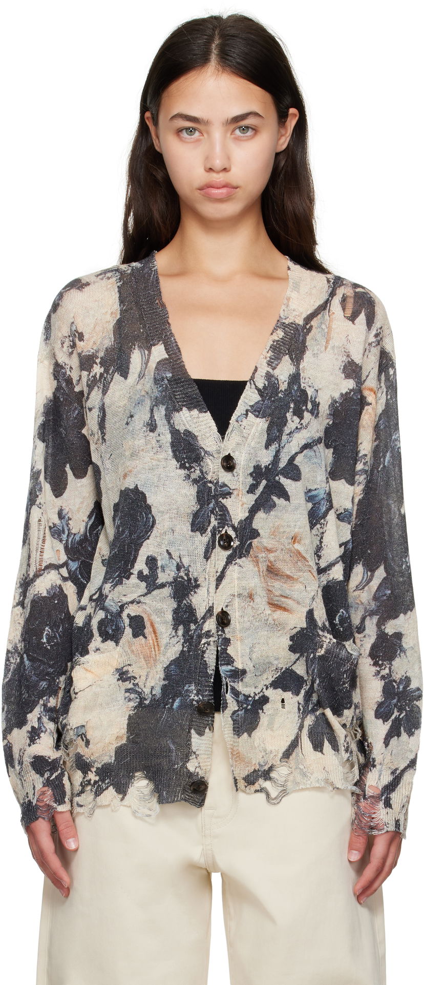 Sweater R13 R13 Boyfriend Floral Cardigan Flerfarvet | R13WY200-Y228A