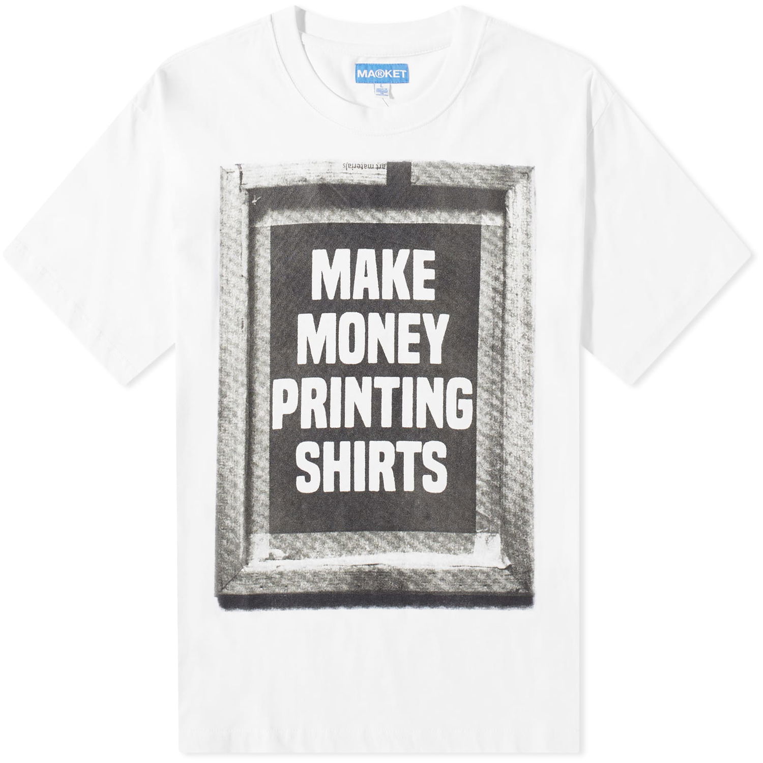 T-shirt MARKET Printing Money Tee Hvid | 399001355-CLD, 0
