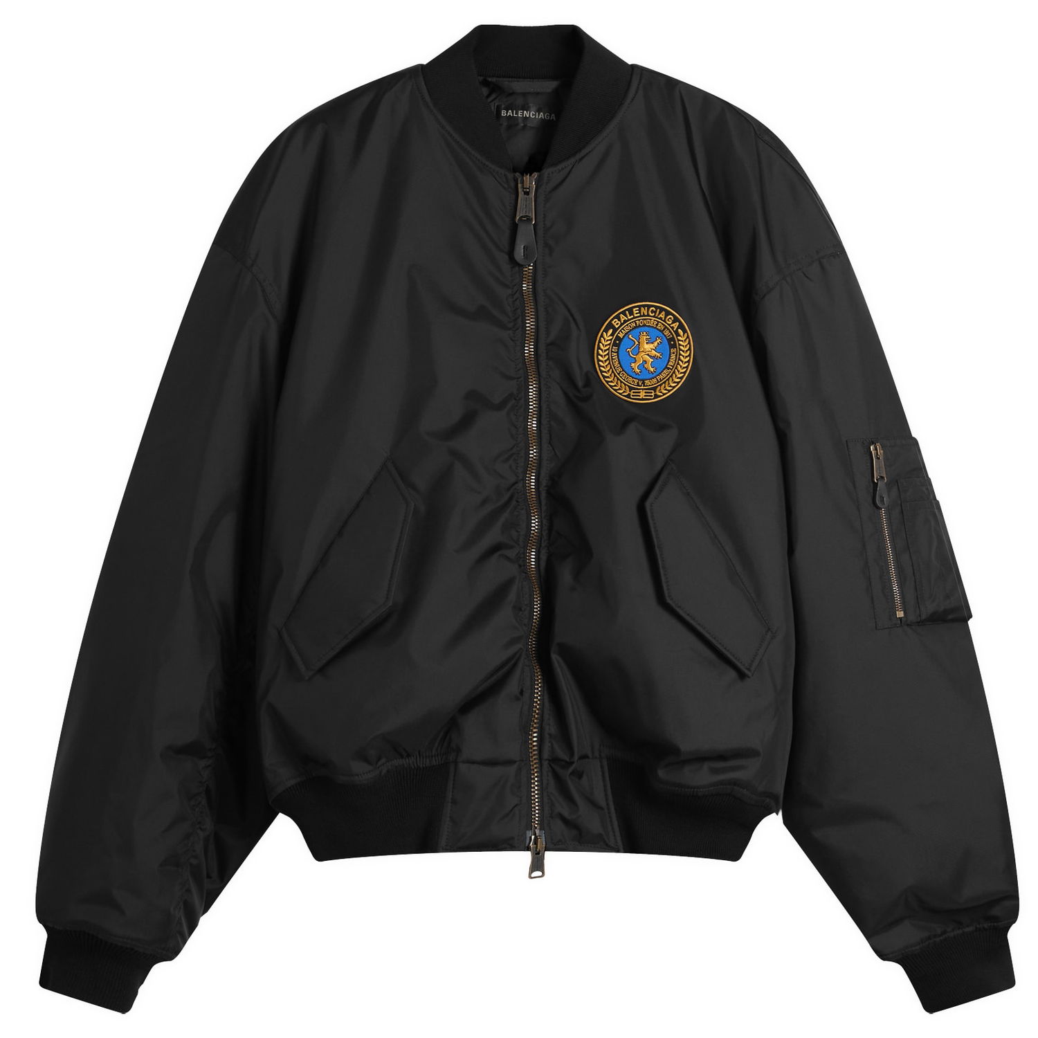 Bomberjakke Balenciaga Uniform Nylon Oxford Large Fit Bomber Jacket Sort | 839101-TOO04-1000, 1