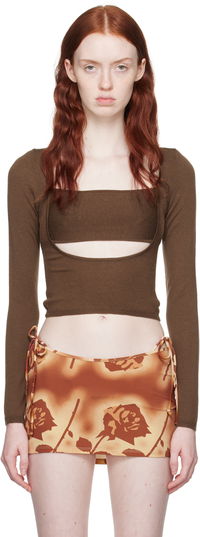 Miaou Delphine Cutout Crop Sweater