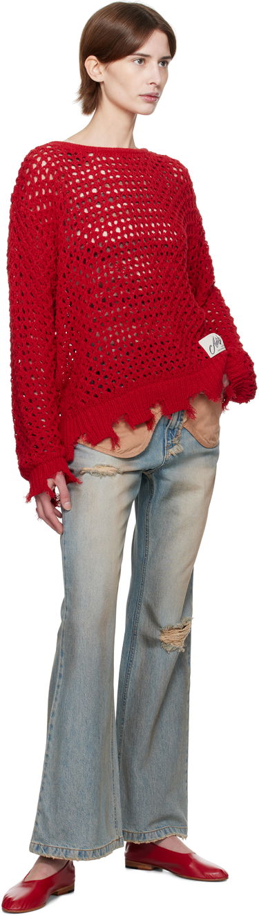 Sweater Andersson Bell Andersson Bell Damaged Boatneck Sweater Rød | atb1240u, 3