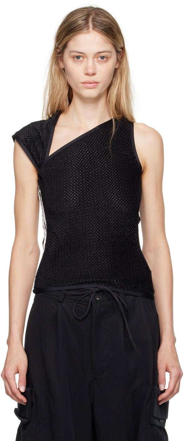 Tanktop Y-3 Asymmetrical Mesh Tank Top Sort | IW7502