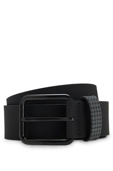 Bælter BOSS Porsche x BOSS Italian Leather Belt with Patterned Keeper Sort | 50548406