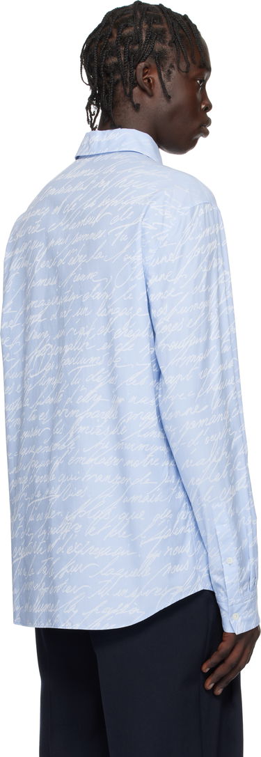 Skjorte Balmain Love Letter Print Shirt Blå | EH1HS405CF82, 2
