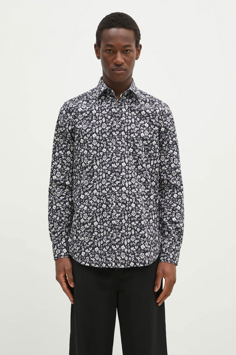 Skjorte Paul Smith Paul Smith Slim Floral Shirt Mørkeblå | M1R.800P.P02609