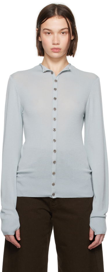 Sweater LEMAIRE Lemaire Fitted Seamless Cardigan Blå | TO1277 LK1032, 0