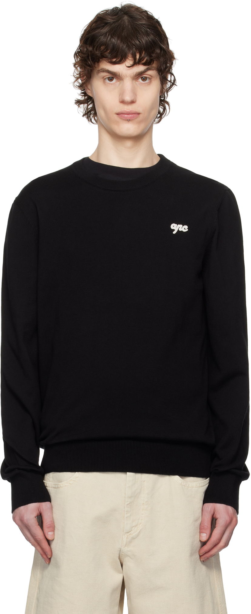 Sweater A.P.C. A.P.C. Neville Crewneck Sweater Sort | COGDK-H23394