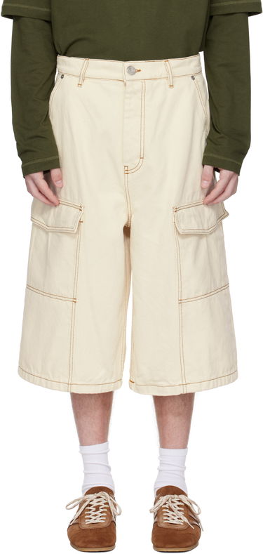 Shorts AMI AMI Paris Cotton Wide Fit Cargo Bermuda Shorts Beige | HSO406.DE0039, 0