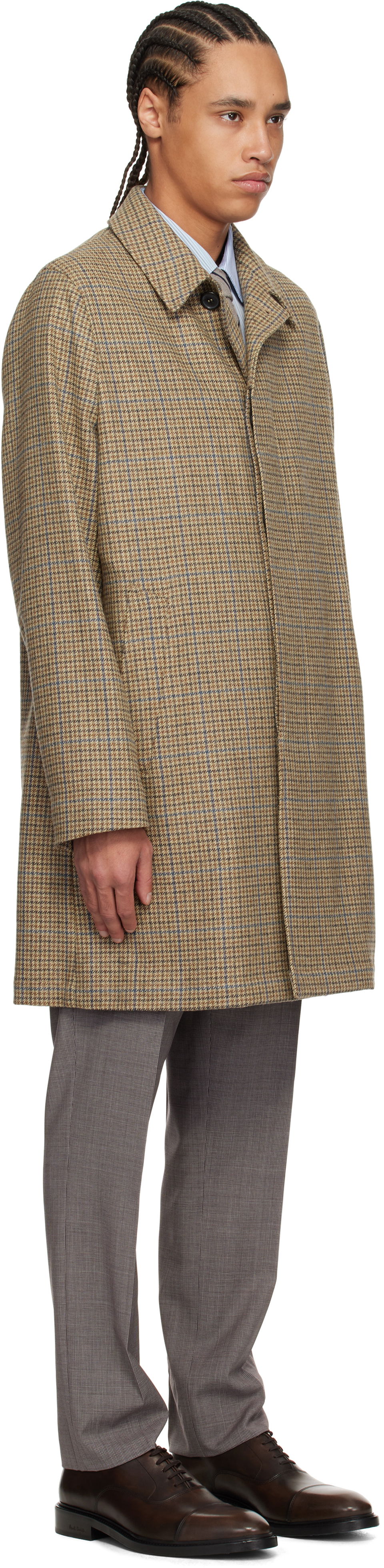 Frakker Paul Smith Paul Smith Casual Fit Check Coat Beige | M1R-391Y-P02567-61, 1