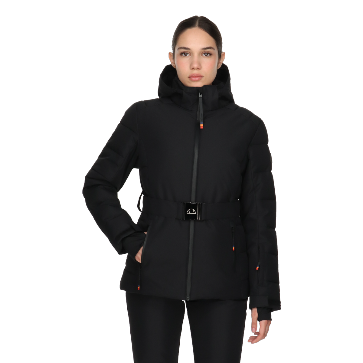 Puffer jakke Ellesse Hooded Belted Puffer Jacket Bianca Sort | ELA243F512-01, 0