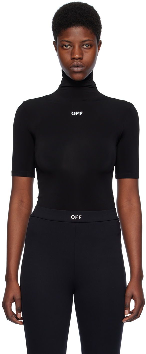 Sweater Off-White Black 'Off' Stamp Turtleneck Sort | OWAD137C99JER0021001