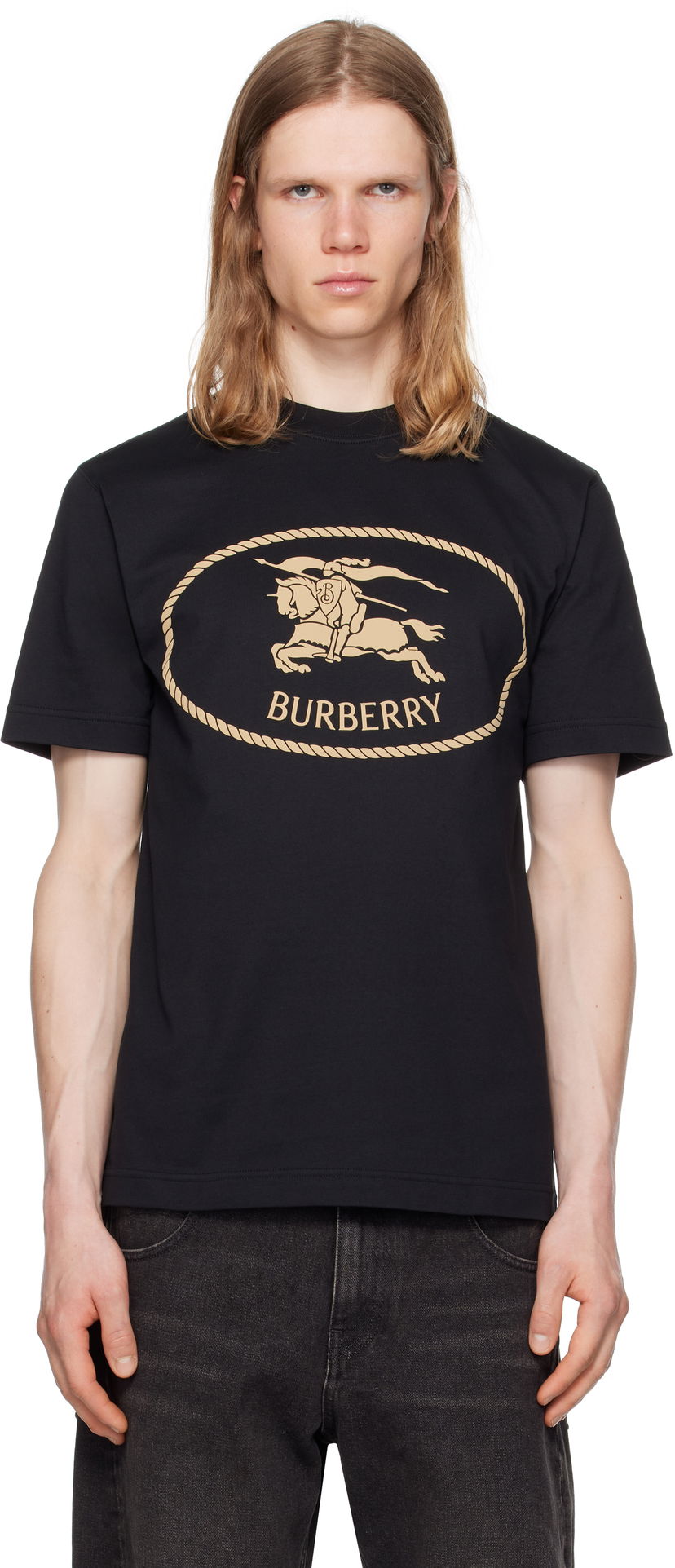 T-shirt Burberry Burberry Knight Stamp T-Shirt Sort | 8110953