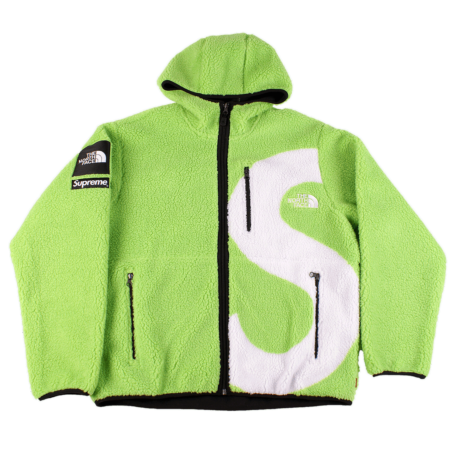Jakke Supreme The North Face x S Logo Hooded Fleece Jacket Grøn | FW20J24 LIME, 0