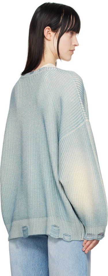 Sweater R13 R13 Oversized Distressed Knit Cardigan Blå | R13WY198-Y183B, 2