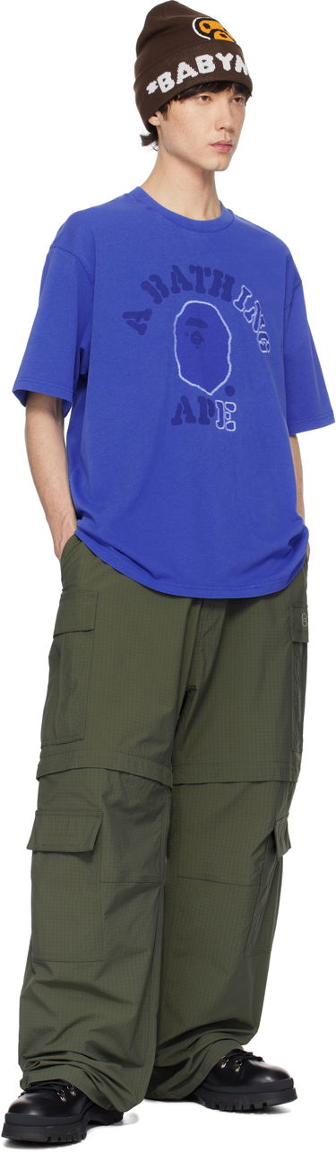 T-shirt BAPE Garment Dye College Relaxed Fit T-Shirt Blå | 001CSK801314M, 3