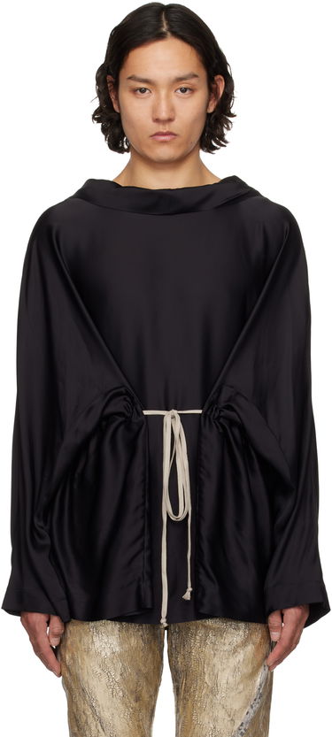 Sweater Rick Owens Rick Owens Hollywood Tunic Hoodie Sort | RR01E5702 SCH, 0