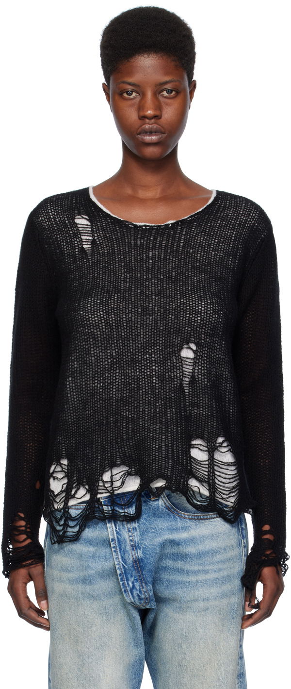 Sweater R13 R13 Layered Distressed Knit Sweater Sort | R13WY206-Y122B