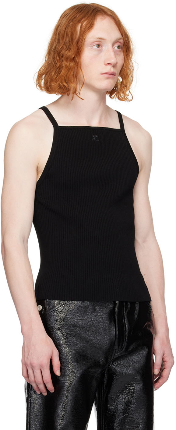 Tanktop Courrèges Slim Neckline Tank Top Sort | 124MDE062FI0001, 1
