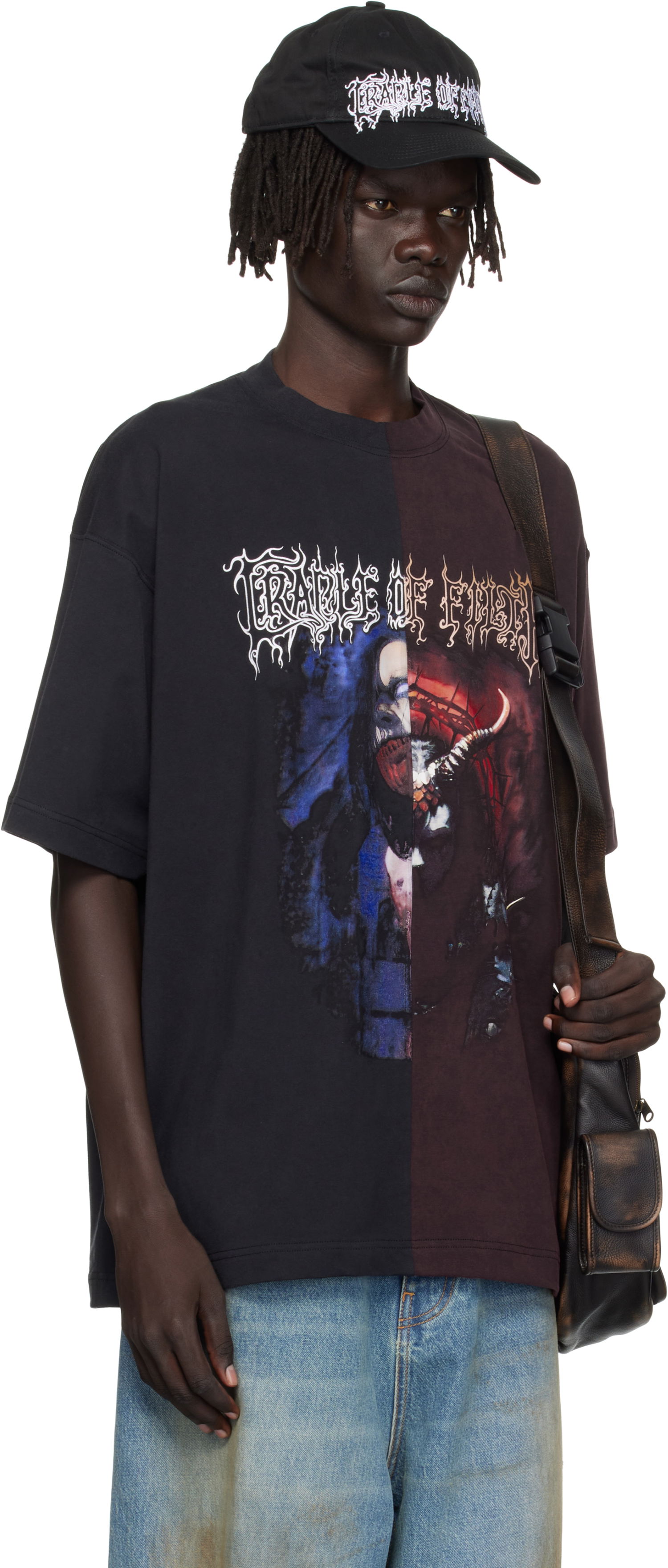 T-shirt VETEMENTS Vetements Cradle of Filth Cut-Up Oversized T-Shirt Sort | UCF76TR900BR, 1