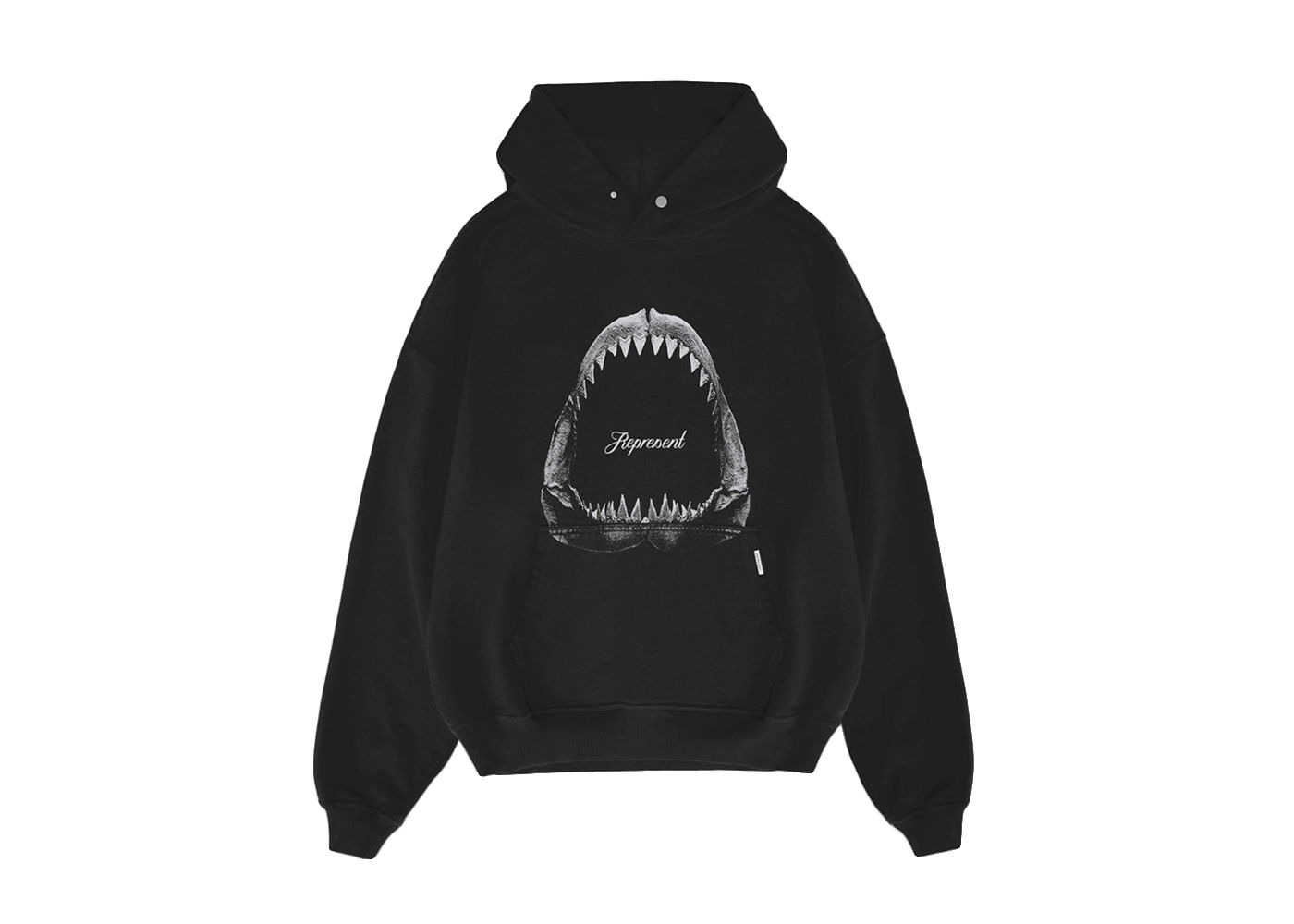 Sweatshirt Represent Clo Represent Shark Jaws Hoodie Off Black Sort | M04286-171, 0