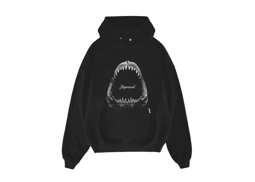 Sweatshirt Represent Clo Represent Shark Jaws Hoodie Off Black Sort | M04286-171
