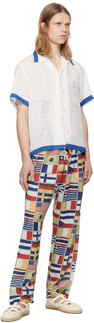 Skjorte Bode Bode Club Champion Linen Golf Print Shirt Hvid | MRS25SH008, 3