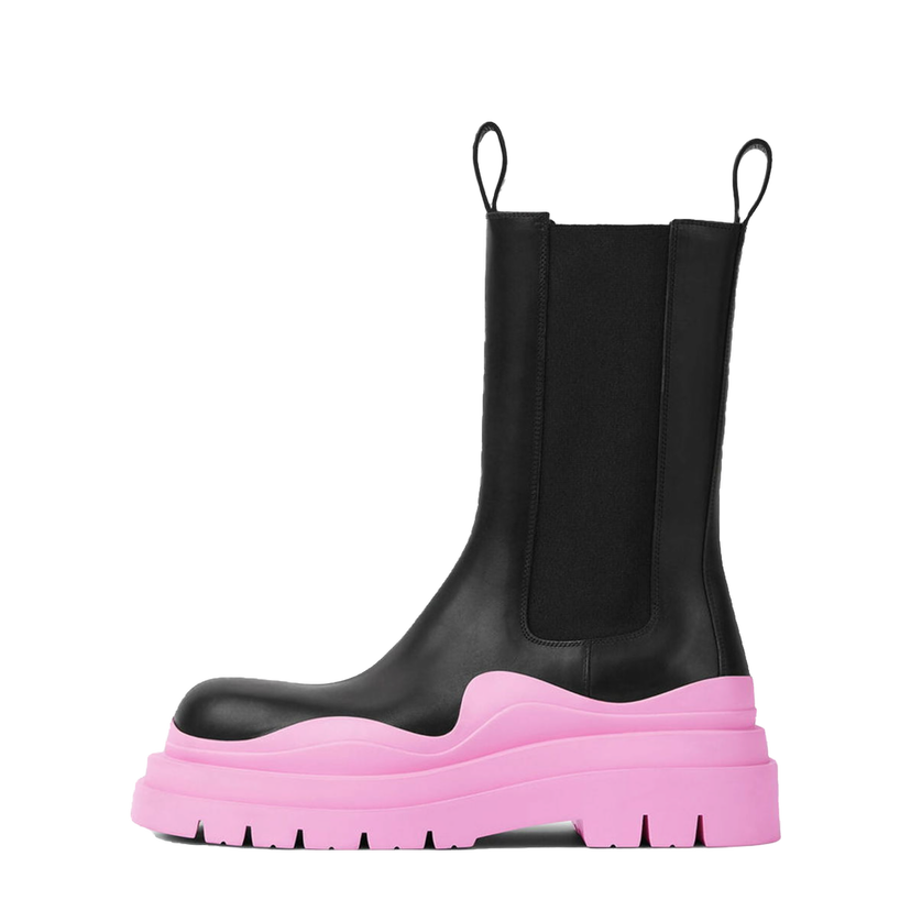 Sneakers og sko Bottega Veneta Tire Chelsea Boot "Black Gloss" W Lyserød | 630297 VBS50 1336