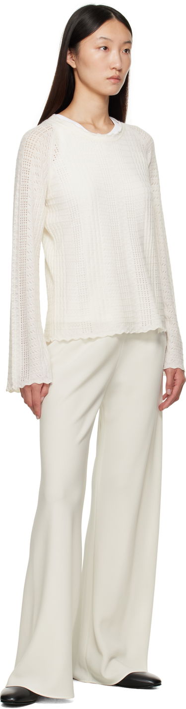 Sweater Loulou de Saison Loulou de Saison Greta Knit Sweater Hvid | GRETA, 3