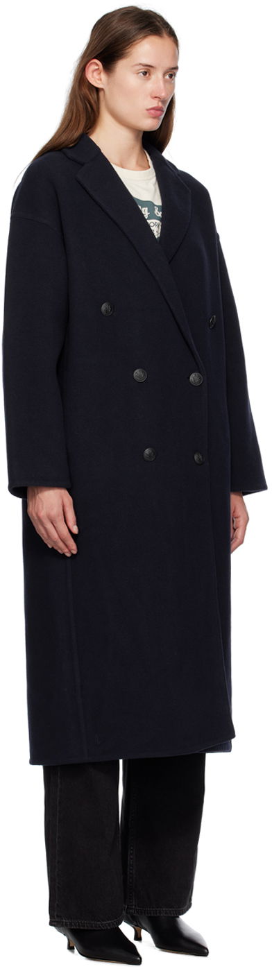 Frakker rag & bone Thea Double-Breasted Long Coat Mørkeblå | WAW24F2026VR26, 1