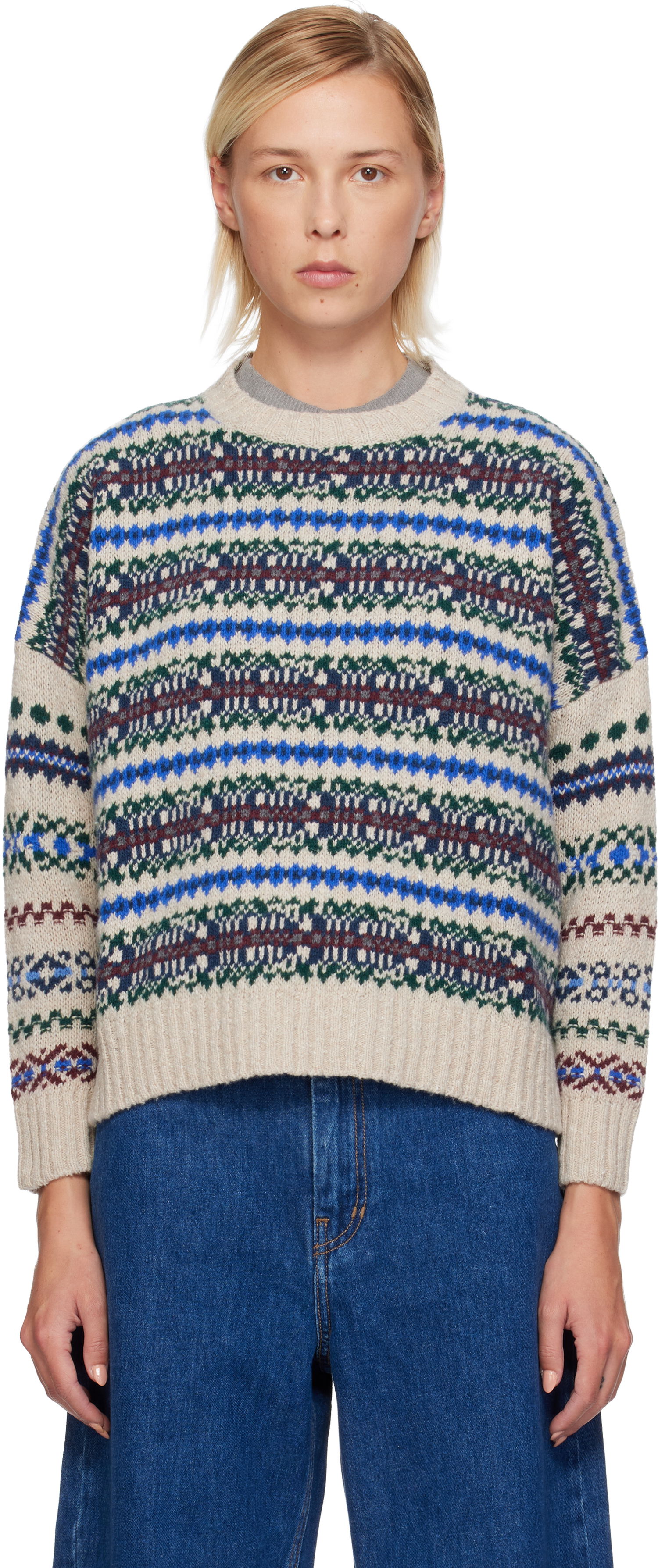 Sweater Max Mara Weekend Max Mara Rivetto Fair Isle Crewneck Sweater Flerfarvet | 2525366252600, 0